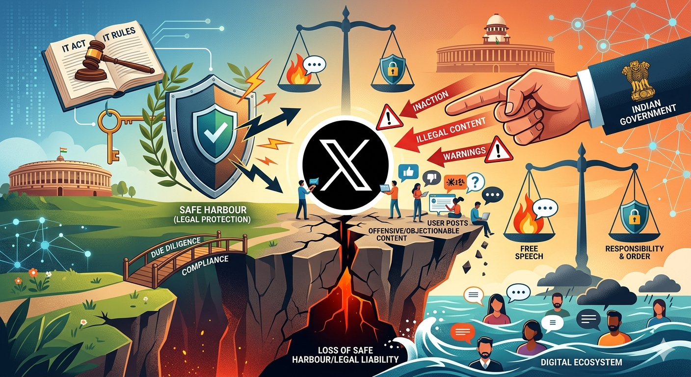 X का सेफ हार्बर खतरे में: सोशल मीडिया आज़ादी और सख्त कानून की बड़ी जंग