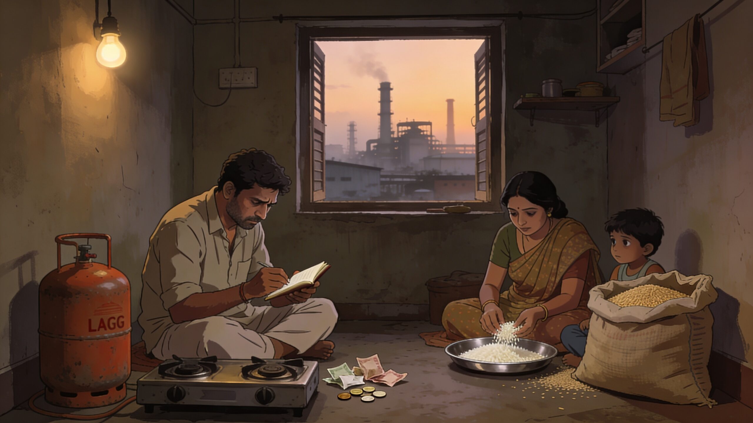 नोएडा के मज़दूर, महंगा गैस सिलेंडर और फ्री अनाज योजना की सच्चाई