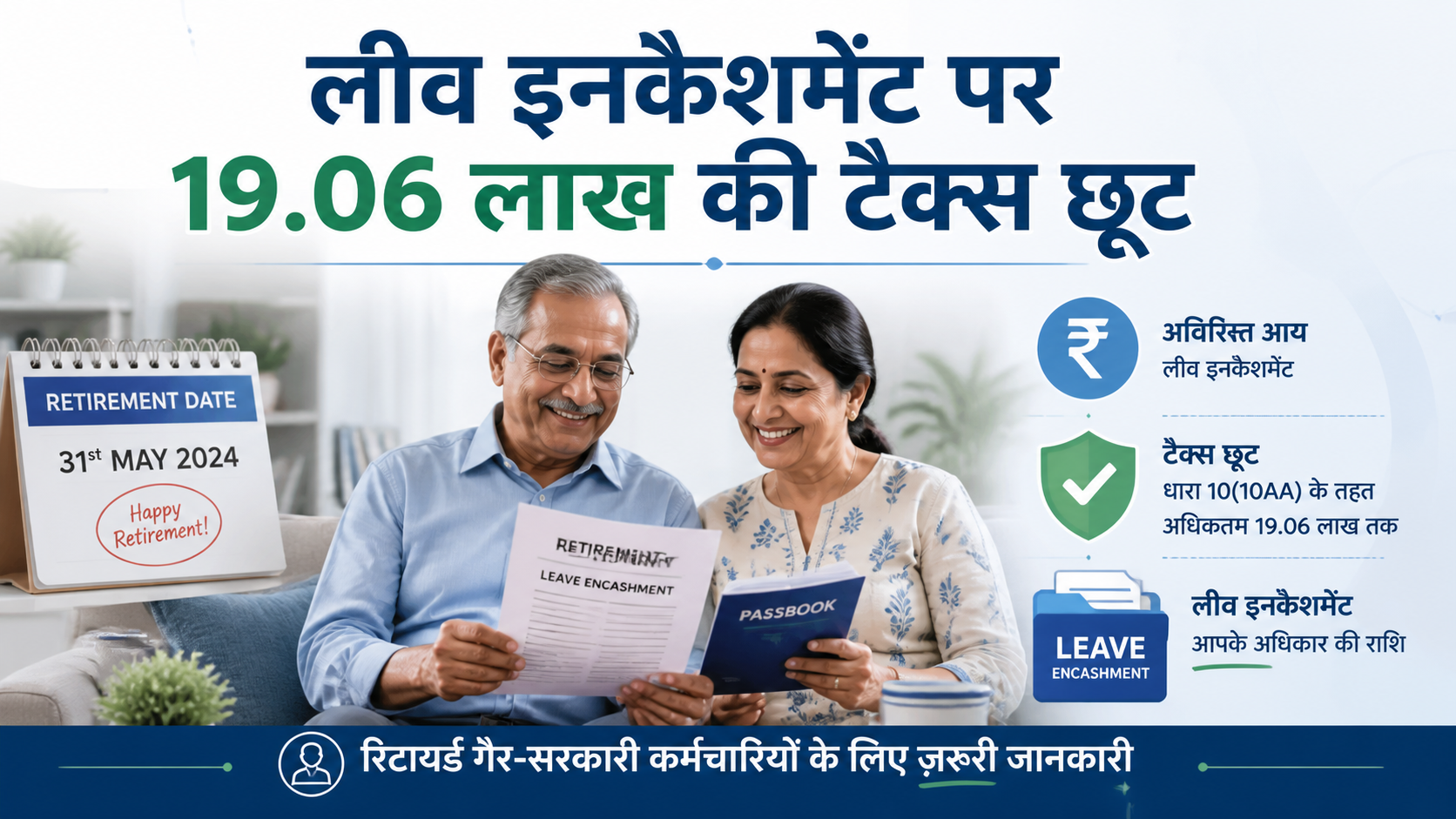 रिटायर्ड गैर‑सरकारी कर्मचारी को 19.06 लाख लीव इनकैशमेंट पर पूरी टैक्स छूट कैसे मिली?