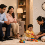 child मैड वोर्किंग couple